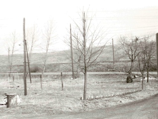 Pohled od č.p. 54 přes starou bukovanskou silnici